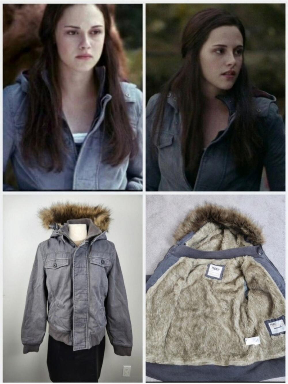 ASO ALT Lining Bella Swan Twilight Eclipse Y2K Faux Fur Sz L Cozy Warm Utility